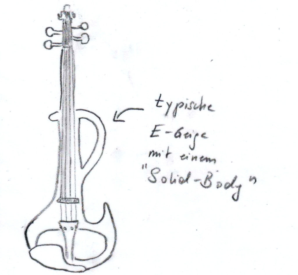 Eine typische E-Geige bzw. E-Violine mit solidem Korpus (Solid-Body)